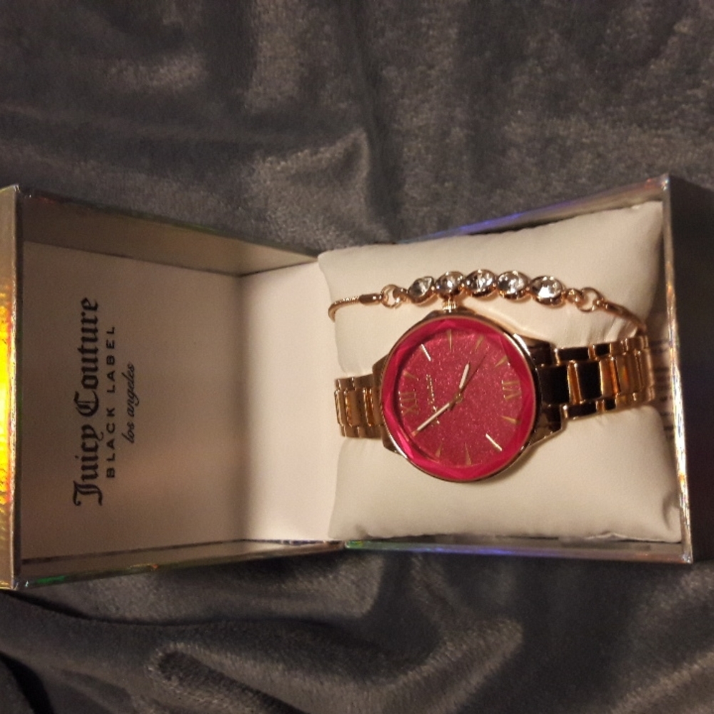 Juicy Couture rose gold watch bracelet set